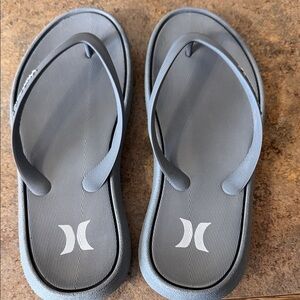Hurley Dark Gray Logo Flip Flops